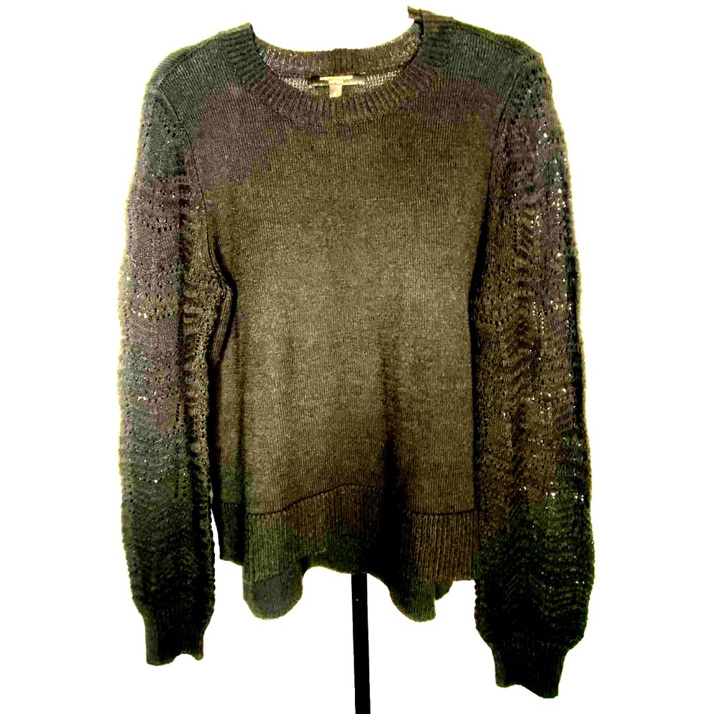 Christian Siriano Women's pullover sweater black crochet sleeve‎ size small